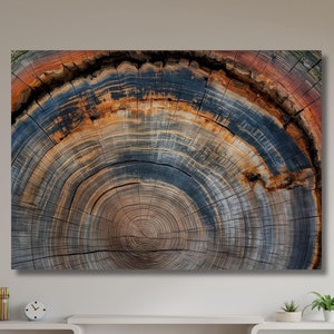 Wood Texture,Wood Crack Wall Decor,Colorful Tree Ring Canvas Wall Art,Elegant Natural Art,Wood Ring,Bedroom Decor,Modern Home Decor-1075