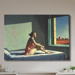 Morning Sun by Edward Hopper,Edward Hopper Print, Hopper Wall Art,Hopper Reproduction,Canvas Wall Art,Modern Home Decor,Bedroom Wall Art-364