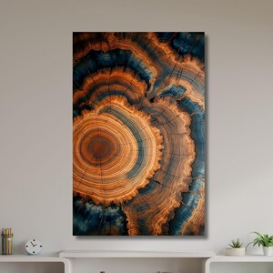 Wood Ring Poster,Colorful Tree Ring Canvas Wall Art,Wood Crack Wall Decor,Bedroom Decor,Wood Texture Art,Elegant Natural Art,Home Decor-1067