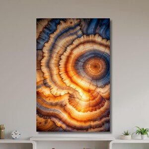 Colorful Tree Ring Canvas Wall Art,Abstract Wood Crack Wall Decor,Wood Texture,Elegant Natural Art,Bedroom Decor,Home Decor,Wood Poster-1061