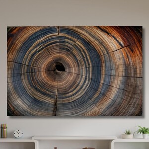 Elegant Natural Art,Wood Texture Art,Wood Crack Wall Decor,Colorful Tree Ring Wall Art,Wood Ring Canvas,Bedroom Decor,Modern Home Decor-1073