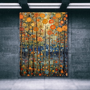 Gustav Klimt Leinwand Kunst Minimalismus Farbe Klassische Wandkunst Fertig zum Aufhängen Leinwand Surrealismus Kunst Klimt Museum Klimt Blumengarten Kunst-862