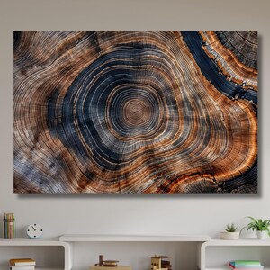 Colorful Tree Ring Wall Decor,Wood Texture Canvas,Wood Crack Abstract Wall Art,Elegant Natural Art,Bedroom Decor,Home Decor,Wood Poster-1042