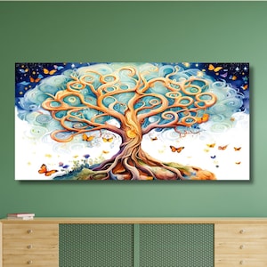 Tree of Life Canvas Wall Art,Tree of Life Framed Wall Art,Tree of Life Poster,Extra Large Wall Art,Living Room Decor,Home Decor,Wall Art-571