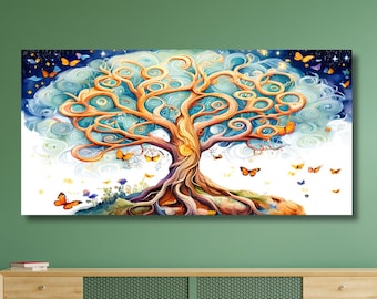 Tree of Life Canvas Wall Art,Tree of Life Framed Wall Art,Tree of Life Poster,Extra Large Wall Art,Living Room Decor,Home Decor,Wall Art-571