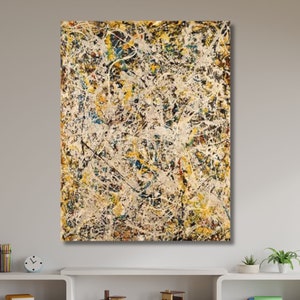 Jackson Pollock Canvas Art,Abstract Wall Art,Home and Living Room Decor,Jackson Pollock Convergence,Extra Large Canvas Wall Art,Home Gift380