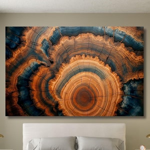 Crack Wood Decor,Tree Ring Poster,Colorful Tree Ring Canvas Wall Art,Wood Texture,Elegant Natural Art,Bedroom Decor,Modern Home Decor-1049