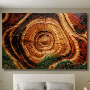 Tree Ring Poster,Crack Wood Abstract Wall Art,Wood Texture Canvas Wall Decor,Colorful Tree Ring,Elegant Natural Art,Bedroom Decor,Gift-1050