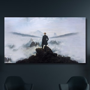Caspar David Friedrich Canvas,Wanderer Above the Sea of Fog Print,Wall Art,Original Print Canvas,Home Decor,Canvas Art,Living Room Decor-532