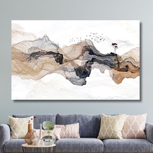 Japanese Landscape Canvas Wall Art,Japan Print Art,Abstract Mountain Poster,Modern Home Decor,Living Roome Decor,Bedroom Decor,Home Gift-43