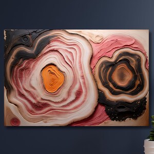 Colorful Tree Ring Canvas Wall Art,Crack Wood Decor,Tree Ring Print,Wood Texture,Elegant Natural Art,Bedroom Decor,Modern Home Decor-1051