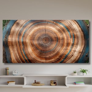 Abstract Wood Crack,Wood Texture Canvas Wall Decor,Colorful Tree Rings,Elegant Natural Art,Bedroom Decor,Home Decor,Wooden Large Poster-857