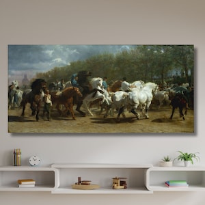 Rosa Bonheur The Horse Fair Museum Quality Print Wall Art French Painting By Rosa Bonheur Repro Home Bedroom Decor Landscape Horse Animal338
