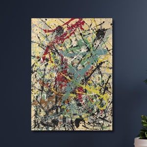 Jackson Pollock Canvas Art,Abstract Wall Art,Home and Living Room Decor,Jackson Pollock Convergence,Extra Large Canvas Wall Art,Home Gif-931