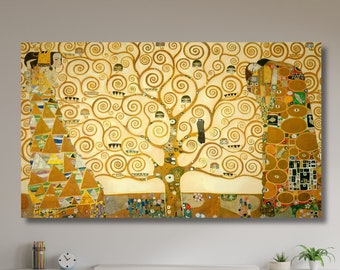 Gustav Klimt Tree of Life Canvas,Gustav Klimt Art,Floral Wall Decor,Christmas Gift,Home Decor,Living Room Decor,Gustav Klimt Paint,Gift-346