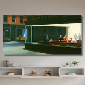 Edward Hopper Nighthawks Poster,Edward Hopper Wall Art,Exhibition Print,Nighthawks Cafe Canvas Print,Contemporary Print,Luxury Wall Decor373