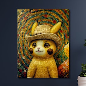 Pikachu Canvas Wall Art,Pikachu Poster,Reproduction Art,Gift for Kids,Pikachu Print,Kids Room Decor,Wall Art,Home Decor,Game Room Decor-686