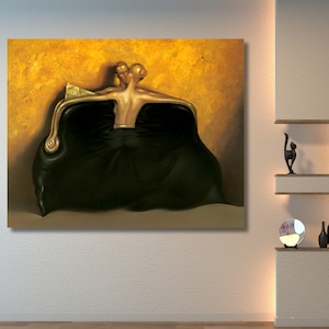 Vladimir Kush Black Purse Canvas Home Wall Art Kush Famous Painting,Vladimir Kush Poster Kush Painting Art,Vladimir Kush Art,Gift for Her-56