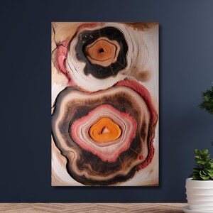 Wood Crack Wall Decor,Colorful Tree Ring Canvas Wall Art,Wood Texture Print,Elegant Natural Art,Bedroom Decor,Home Decor,Wood Poster-1064