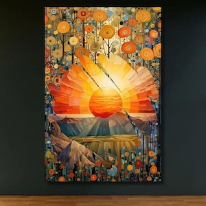 Gustav Klimt Canvas Wall Art Minimalism Paint Classic Wall Art Ready To Hang Canvas Surrealism Art Klimt Museum Klimt Flower Garden Art-1227