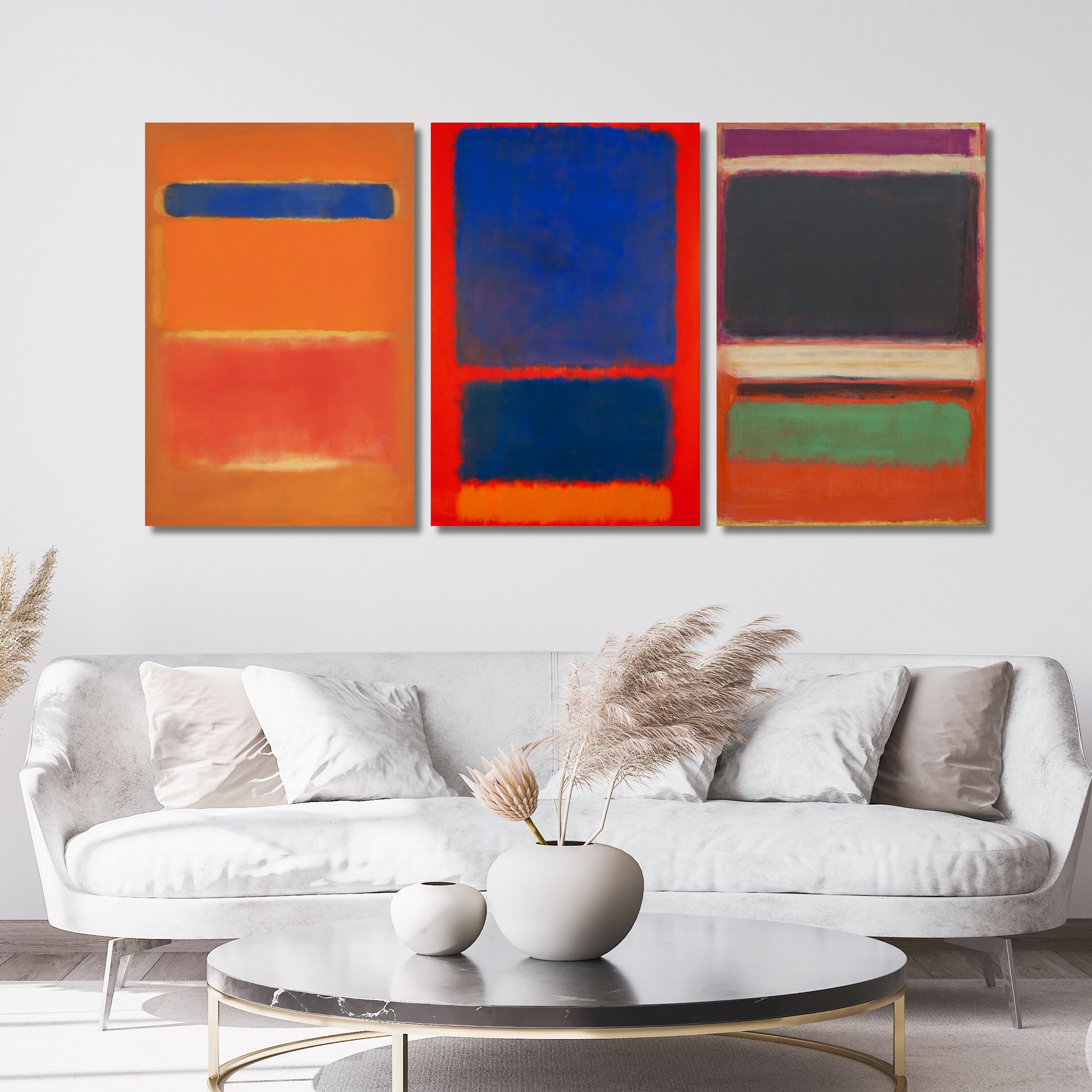 Rothko Set of 3 Canvas Wall Art,rothko Wall Decor,home Decor,living ...