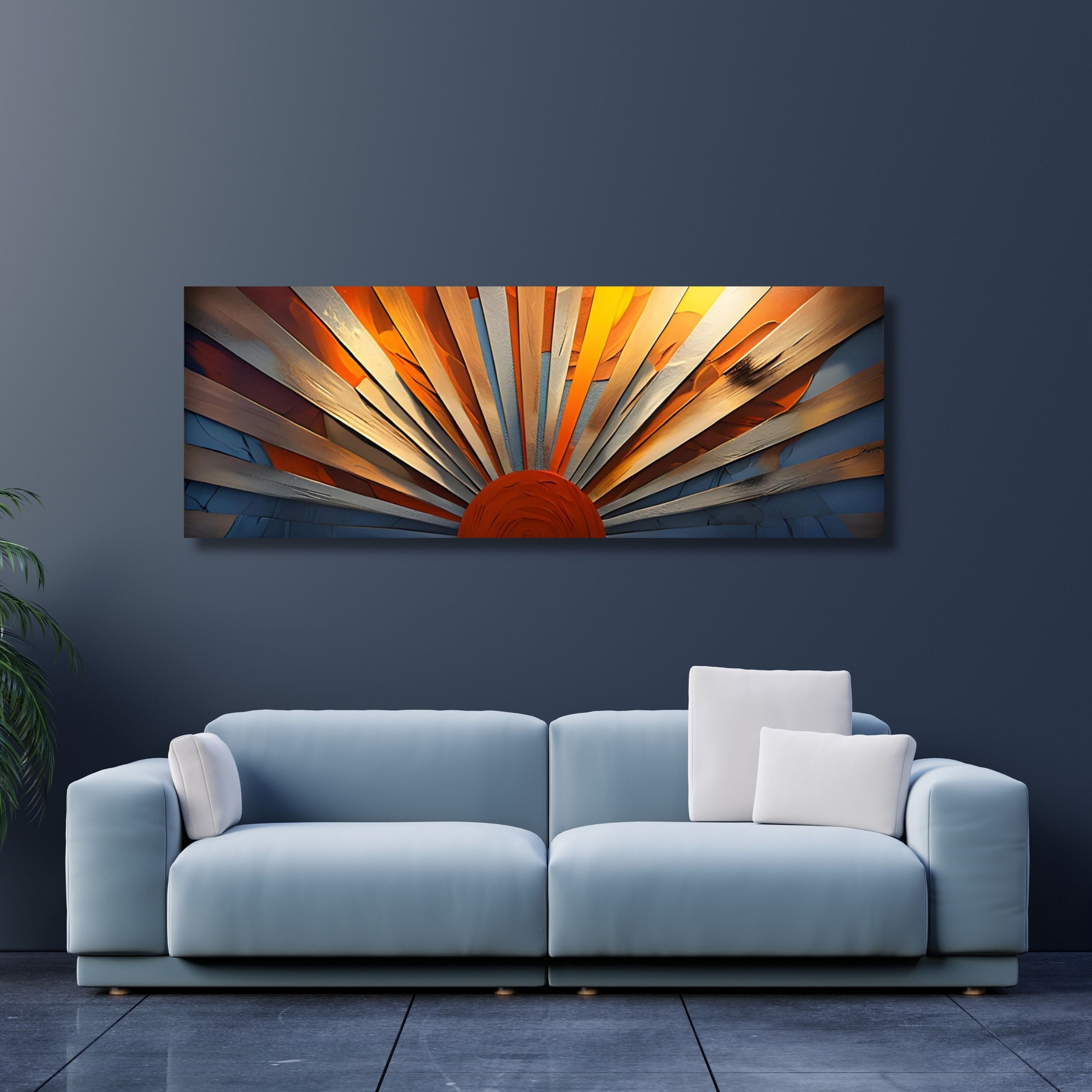Panoramic Sunrise Canvas Wall Art,rising Sun,bedroom Decor,home