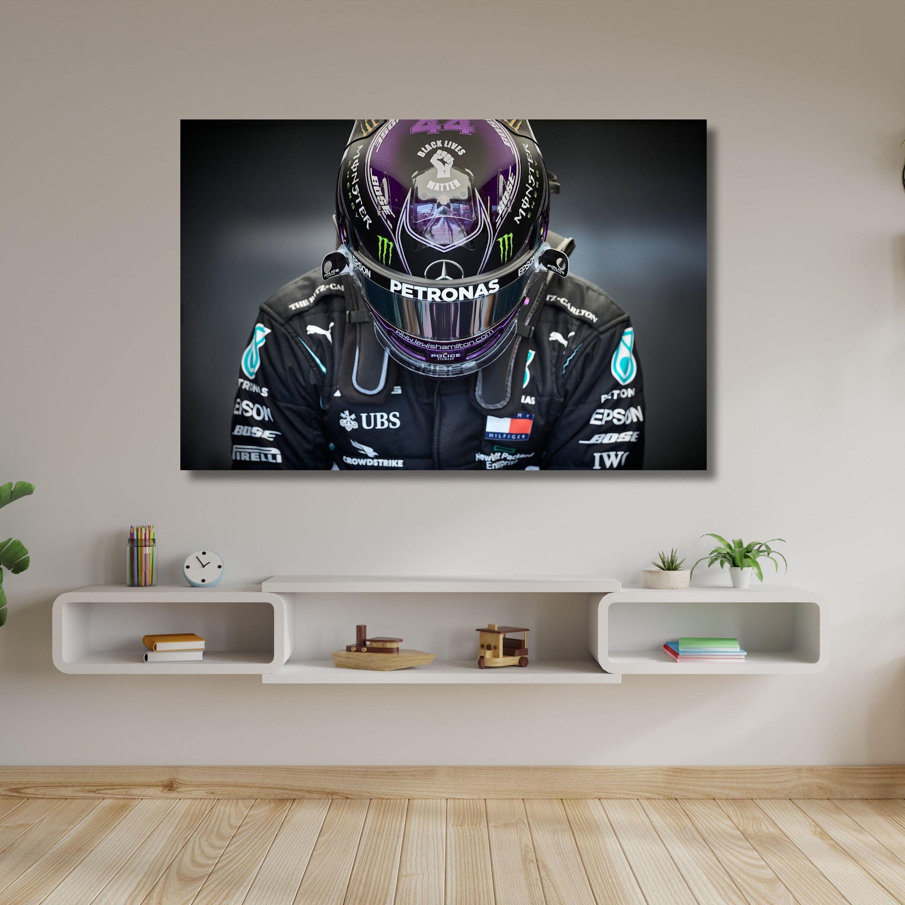 Lewis Hamilton Helmet Canvas,Formula 1 Poster,F1 Canvas,Lewis Hamilton Formula Wall Art,Hamilton Poster,Formula 1,Gift For Formula Fans-897