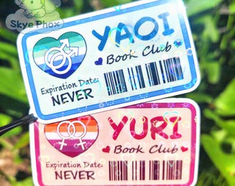 Yaoi / Yuri Bookclub | Handmade Stickers with Heart Holo Effect