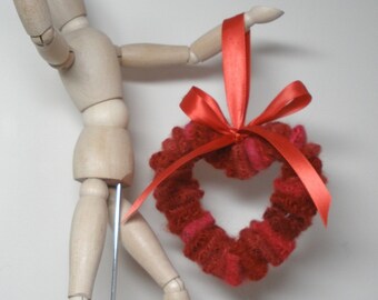 Felted wool heart ornament