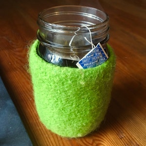 Felted wool mason jar cozy - 4 sizes pint and quart