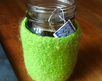 Felted wool mason jar cozy - 4 sizes pint and quart