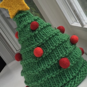 Hand knit Christmas tree hat / made to order for babies kids adults image 7