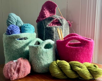 Kim's felted project bag or really fun purse in three sizes, many colors