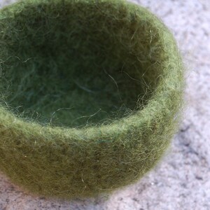 petite felted wool bowl moss green image 2