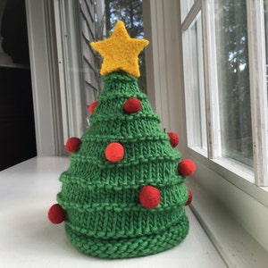 Hand knit Christmas tree hat / made to order for babies kids adults image 8