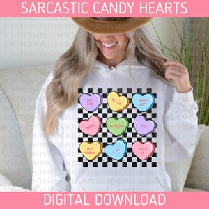 Cuori di caramelle sarcastiche png, San Valentino Png, Design di sublimazione di San Valentino, Disegni di magliette di San Valentino, Cuore Png, Amore Png, Caramelle Png