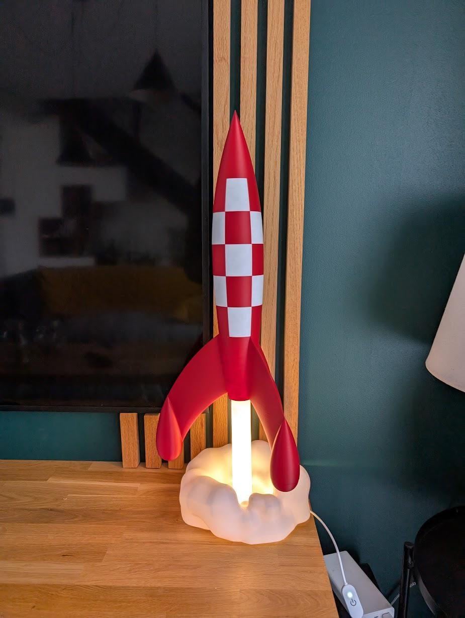 Grande Fusée De Tintin Bleue 1 Mètre – Objet De Collection