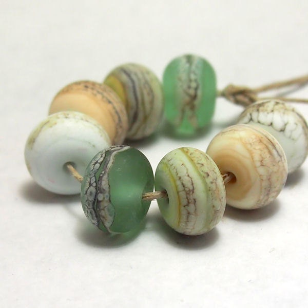 Outer Banks Organic Rounds - Handmade Lampwork Glass Beads