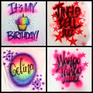 Air Brush tshirt stars Happy Birthday Wango Tango Jingle Ball Design shirt add your name and customize!