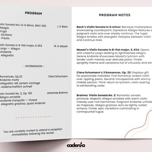 Solo Recital Program Template | Editable Canva Program Template ...