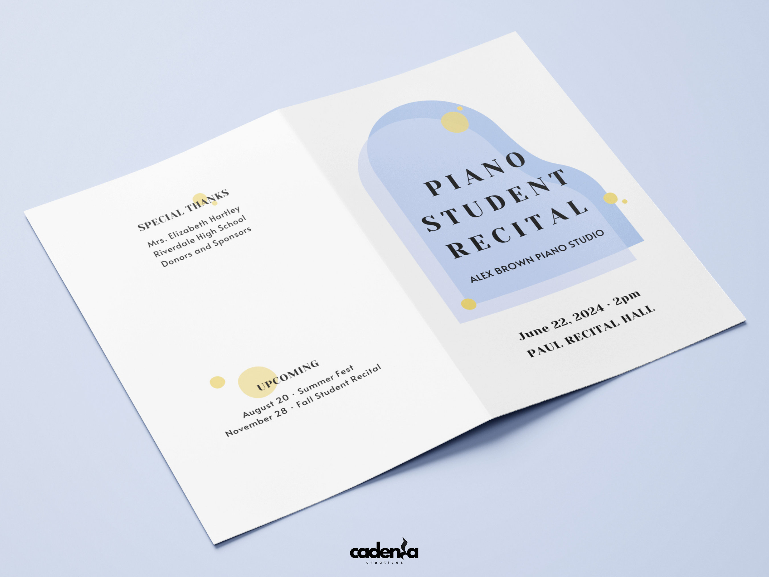 Piano Recital Templates Canva | Editable Concert Program Template ...