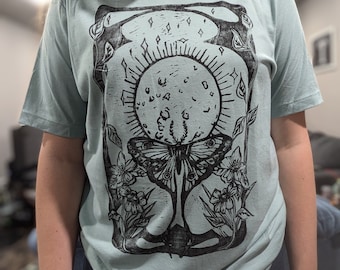Hand printed Graphic tee Luna Moth