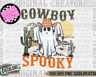 Cowboy Spooky Png, Spooky Season, Spooky Ghost, Western Halloween, Spooky Png, Fall Png, Halloween Hippie, Howdy Pumpkin, western, cowboy