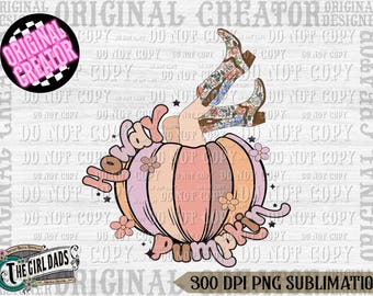 Howdy Pumpkin Png, Western Halloween Png, Western Retro Png, Western Png, Pumpkin Png, Howdy Pumpkin Fall Pumpkin, Western Pumpkin