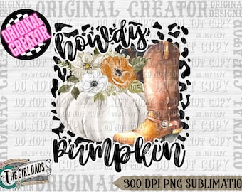 Howdy Pumpkin Black Leopard PNG - Howdy Pumpkin PNG, Western Halloween PNG, Western PNG, Höst PNG, Pumpa PNG, Sublimering, Western Pumpkin