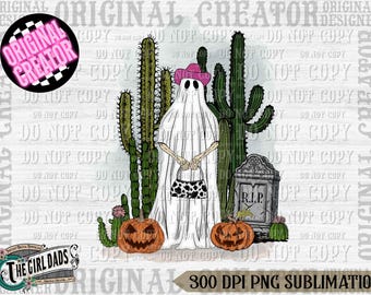 Cowgirl Ghost Png, Halloween PNG, Spooky PNG, Western Halloween png, Western ghost, Cowboy Halloween PNG, Sublimation Png, Country Music Png