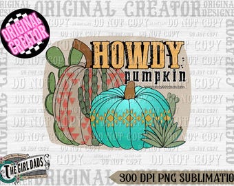 Howdy Pumpkin Png, Western Halloween Png, Western Retro Png, Western Png, Pumpkin Png, Howdy Pumpkin Fall Pumpkin, Western Pumpkin
