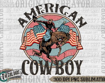 American cowboy PNG | Instant download | Sublimation design | 4th of july sublimation | Western shirt png | summer sublimation | USA png