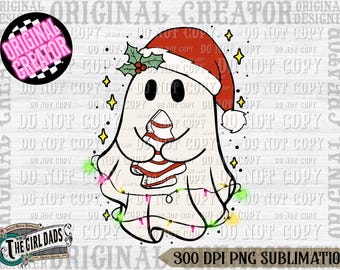 Daisy Christmas Ghost PNG Sublimation, Cute Christmas PNG, Spooky Christmas Sublimation, Spooky Ghost Christmas, Love Christmas PNG