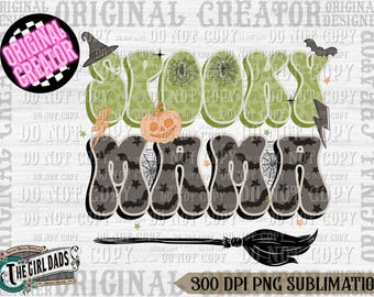 Spooky Mama Png, Halloween Png,  Halloween Sublimation Design, Retro Halloween Png, Fall Png, Spooky Png, Ghost Png, Spooky Season Png